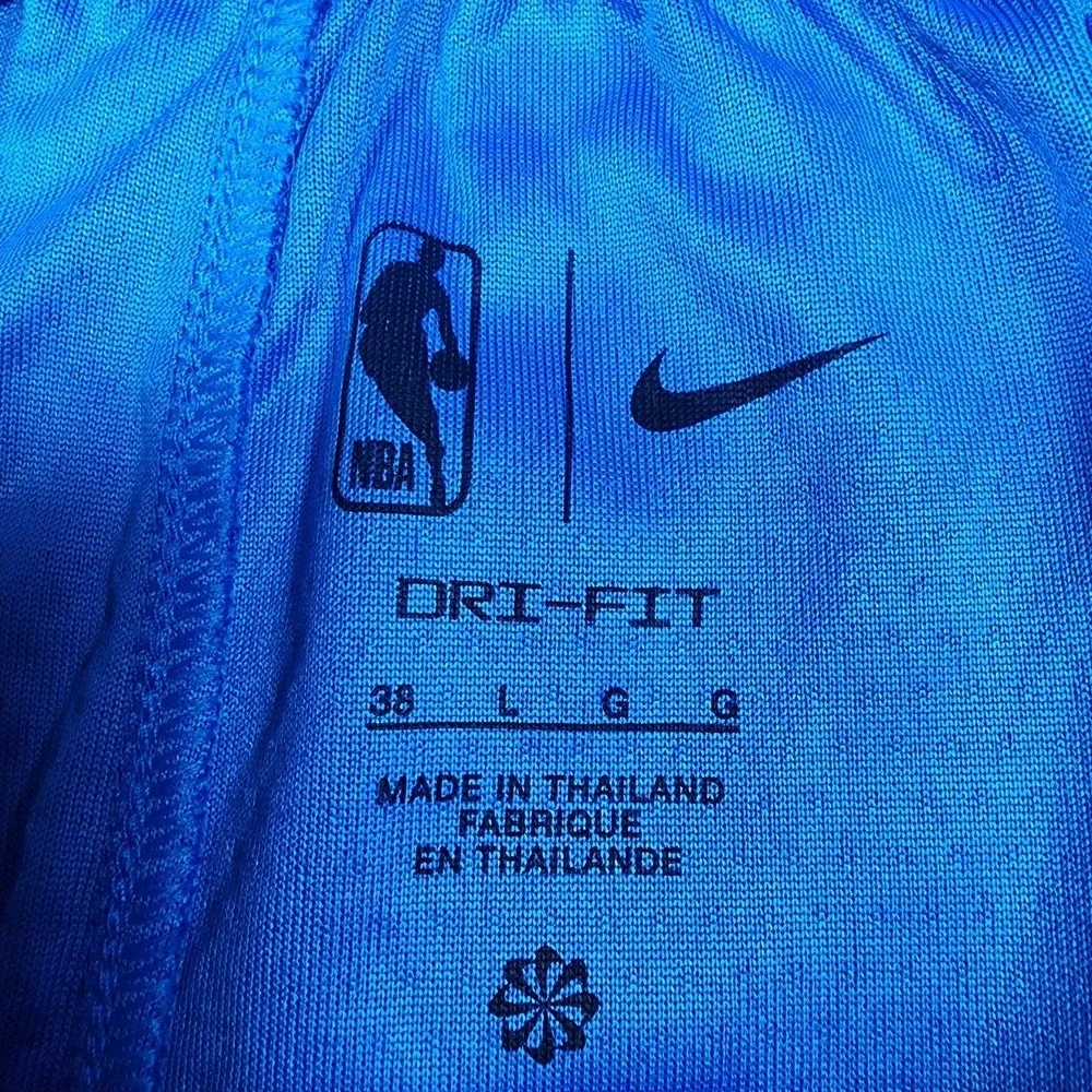 Nike NBA Authentic Milwaukee Bucks Shorts Mens 38 L City Edition Dri-Fit Blue